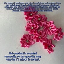 30 piezas/set Accesorio de decoración de prendas de unicolor, diseño de flor de cristal de fantasía de tela linda para manualidades y accesorios de joyería DIY para coser - Rosa - Ver 8