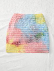Roelina Women's Textured Tie-Dye Mini Skirt - Multicolor - View 5