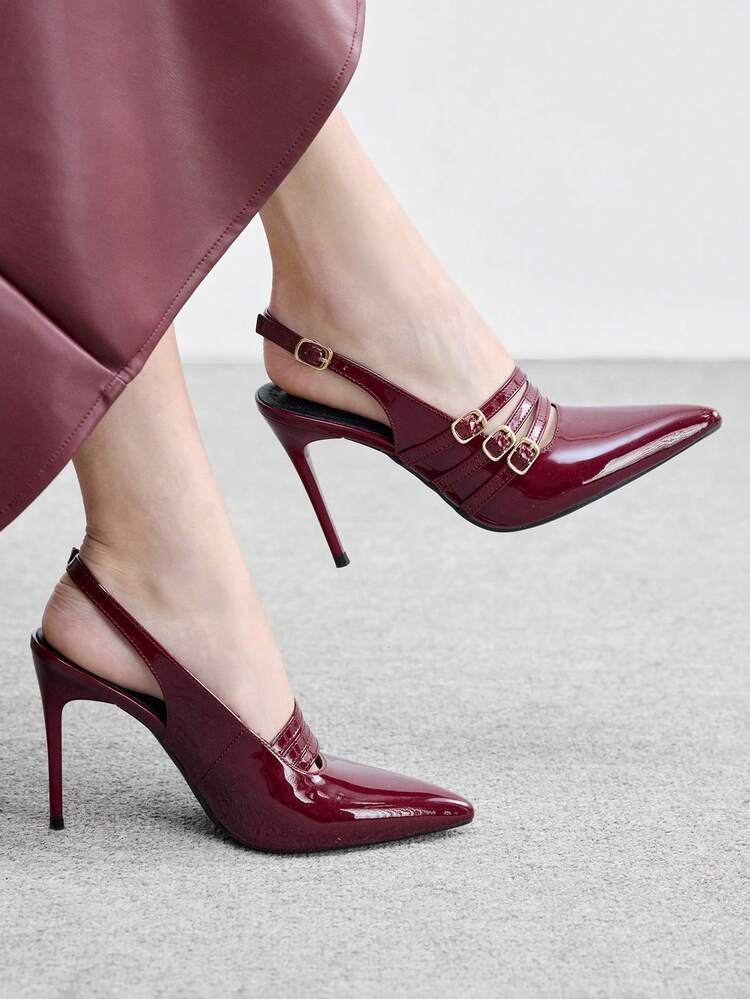 CUCCOO BIZCHIC Sexy Backless Slip-On Pumps For Women Valentine's Day