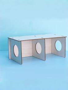 1个木制仓鼠松鼠躲藏屋，刺猬木制栖息地，也适用于豚鼠、龙猫 - 彩色 - 查看 14