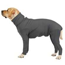 Dog Recovery Suit Anxiety Calming Shirt For Dog E-Collar Alternative Pet Wounds Protector Medical Surgical Clothes Prevent Shedding Hair Jumpsuits Suit For Home, Car, Travel - Grey - View 8