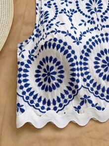 Soleia Conjunto de 2 piezas de top de tirantes estampado y shorts casuales para mujer, de verano - Multicolor - Ver 3