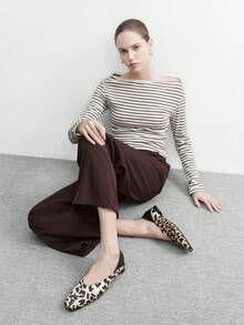 CUCCOO BIZCHIC 女士豹纹拼接低跟套脚通勤鞋 - 豹紋 - 查看 3