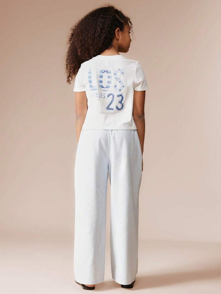 Los Angeles Print T-Shirt With Palazzo Pants Set