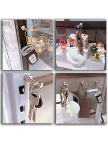 10个装钥匙扣磁铁，用于检测铁的质量，钥匙扣口袋磁铁，适用于钱包，带有强磁性稀土钕，可用于测试金、银、铁质金属，可悬挂在钥匙上。 - 銀色 - 查看 6