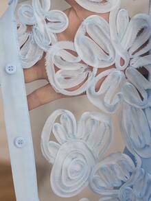 Modelyn Fashionable New Special Fabric Romantic Casual Light Blue Women Shirt - Baby Blue - View 8