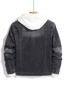 Manfinity Homme Chaqueta vaquera casual y versátil de botones delanteros para hombre - Gris - Ver 2