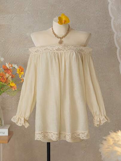 Swim Vcay Women's Solid Color Minimalist Off-Shoulder Cover-Up