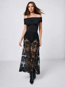 Maija Chân váy ren nghệ thuật xuyên thấu gợi cảm, thời trang dành cho nữ, thích hợp cho kỳ nghỉ hè, kỳ nghỉ xuân, mùa đông, ngày lễ tình nhân, đi biển, dự tiệc, thanh lịch, chân váy ren nữ, ngày lễ Thánh Patrick, lễ Phục sinh, mùa hè, dự tiệc, đi biển, kỳ nghỉ hè, đi chơi, lễ tốt nghiệp, thường ngày. - màu đen - Xem 3