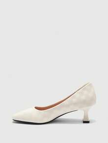 CUCCOO BIZCHIC Women's Elegant Commuting Minimalist Square Toe Pumps Spring Shoes - Beige - View 10