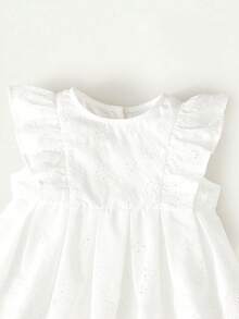 Maija Kids Maija Kids 2pcs/Set Young Girl Floral Trim Round Neck Cap Sleeve Top And Elastic Waist Pants - White - View 6