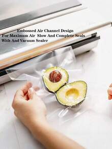 2 Rolls Of The Same Combination Of 5 Meters Vacuum Sealing Bags, Reusable, Textured Vacuum Packaging Bags, Sealed Food Freshness Bags For Chicken, Duck, Fruits And Vegetables, Kitchen Supplies - White - View 15