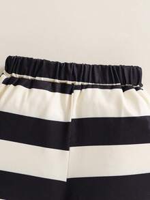 6M-3T Newborn Baby Boy/Unisex Infant Toddler 2pcs Set, Cute Bear Graphic Striped Round Neck Soft Cotton Short Sleeve T-Shirt And Shorts, Casual Daily Outfit, Suitable For Spring/Summer, Sports, Everyday, Outdoor, Fashion, 6 Months - 3 Years Baby Boy Clothes Summer 2 Piece Set Baby Boy 2 Piece Outfit Baby Casual Sets Toddler Boy Clothes Summer Set Baby Boy Tshirt Baby Boy Casual Short Sleeve