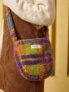 Joivida 新款韩版女士羊毛绒单肩包 时尚休闲大容量斜挎包