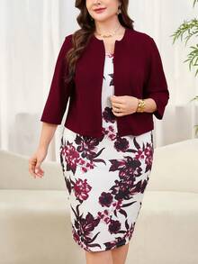 Ellevyn Bộ đồ 2 mảnh cỡ lớn, họa tiết hoa trang nhã, trang phục mùa hè cho nữ, bộ đồ 2 mảnh cho nữ, bộ đồ mùa hè cho nữ, trang phục nghỉ dưỡng, bộ đồ 2 mảnh thanh lịch. - Nhiều màu - Xem 7