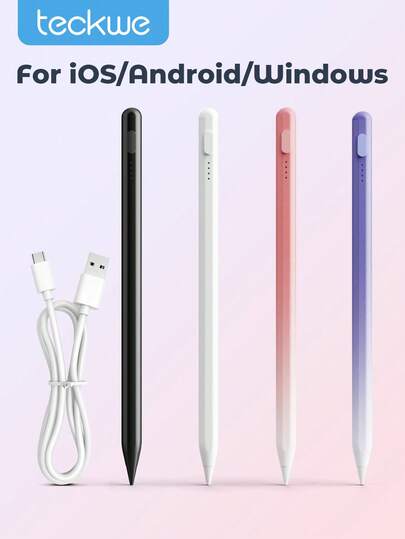 Teckwe 1pc Universal Capacitive Pen For Mobile Phones And Tablets, Active Pencil Touch Capacitive Pen, Suitable For IOS Android And IPad, Precise Touch, Smooth Writing High-End Stylus Pen Valentine's Day Gift