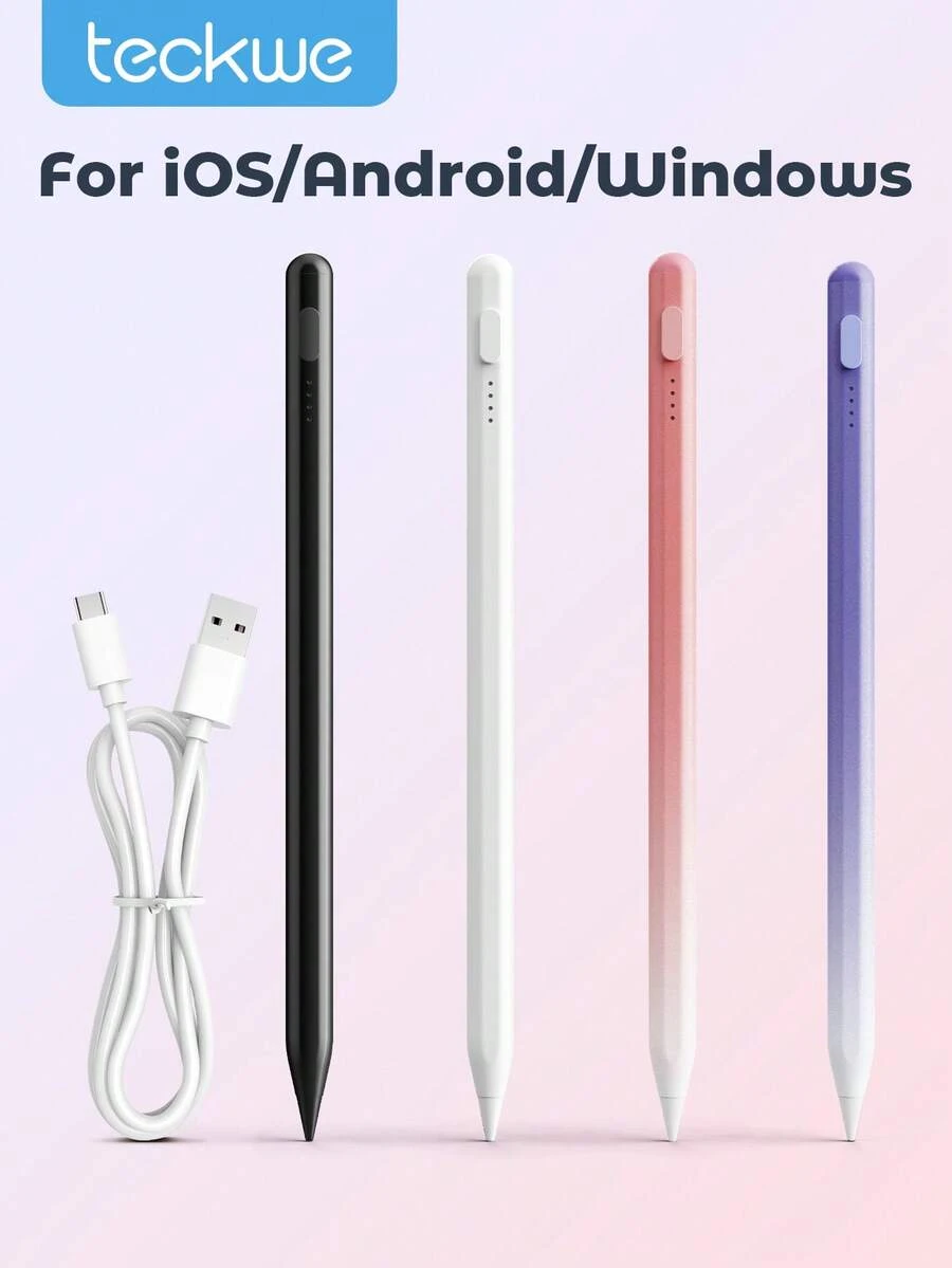 Teckwe 1pc Universal Capacitive Pen For Mobile Phones And Tablets, Active Pencil Touch Capacitive Pen, Suitable For IOS Android And IPad, Precise Touch, Smooth Writing High-End Stylus Pen Valentine's Day Gift - Multicolor - View 1
