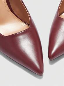 CUCCOO BIZCHIC Pointed Toe Open-Back Pumps High Heels, Casual Spring Shoes Spring Break Easter For Christmas Spring Shoes - Rouge Casaque - View 9