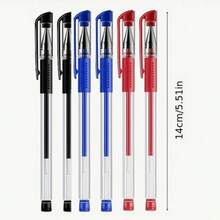 6pcs European Standard Neutral Pen Carbon Office Signature Pen 0.5mm Bullet Head Red Blue Black Student Stationery Back To School - Multicolor - View 2