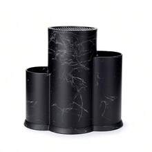 1 pieza Soporte universal de para cuchillos, tres en uno, soporte para utensilios de cocina, soporte para almacenamiento de cuchillos, soporte vacío para cuchillos, herramientas de cocina grandes, soporte multifuncional de cocina con acabado negro cepillado para ahorrar espacio, para palillos, cuchillos y talla grande - Dibujo de alambre negro 3 en 1 - Ver 3