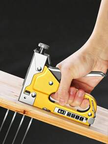 Manual Stapler Set - 4-In-1 Stapler For Wood, Fabric, Furniture, Roofing Felt - Staple Gun, 1600 Nails And 800 Nails Set Available - Yellow - View 4