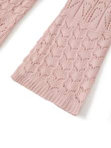 GlowEve 新款欧美时尚混色优雅百搭针织毛衣连衣裙 - 藕粉色 - 查看 4