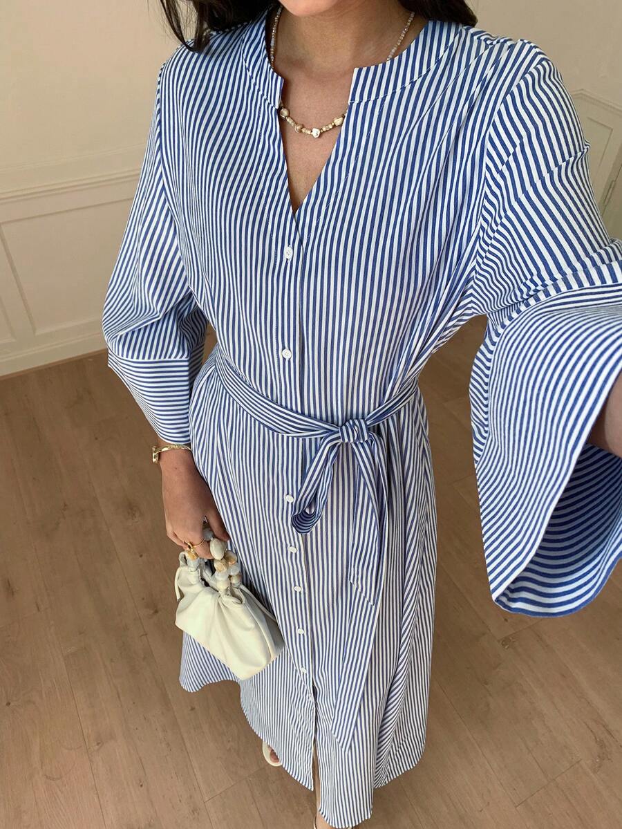 Solavon Conservative Casual Striped Long Dress For Women