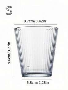 1PC Ly thủy tinh pha chế cocktail vân dọc, Cốc cà phê trong suốt đơn giản, Cốc đựng đồ uống lạnh tại nhà, Cốc đựng sữa, Cốc đựng nước ép, Cốc đựng kem - Đồ dùng nhà bếp, Quán cà phê, Nhà hàng - Trong sáng - Xem 7