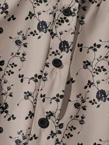 EMERY ROSE Camisa de talla grande con estampado minimalista todo sobre - Multicolor - Ver 5