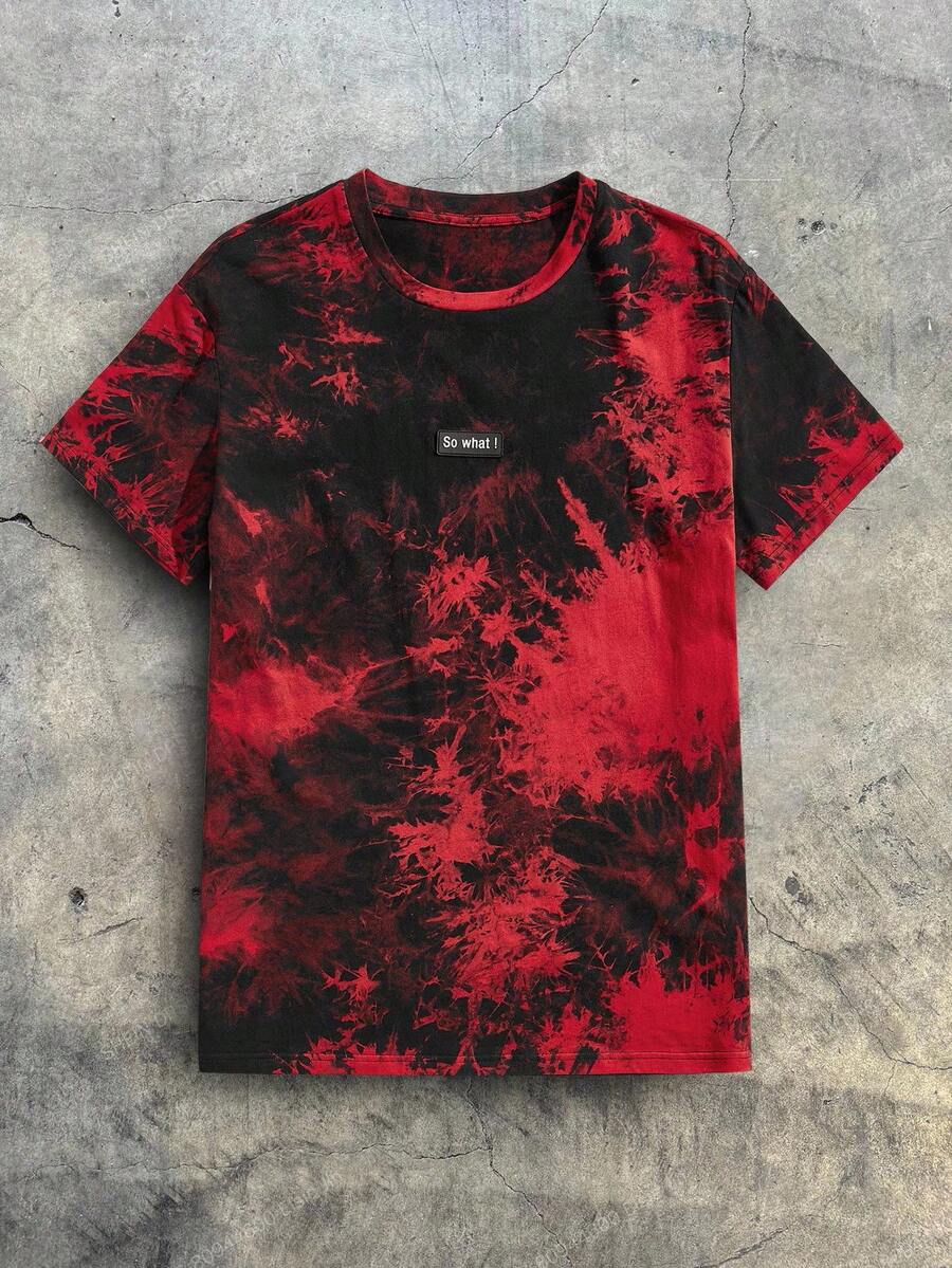 EASEVO Áo thun nam cỡ lớn in họa tiết cổ điển, nhuộm tie-dye, tay ngắn, kiểu dáng thường ngày. - Nhiều màu - Xem 1