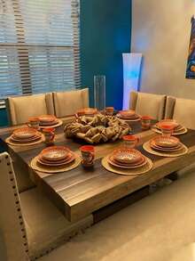 Manteles individuales tejidos, manteles individuales redondos de ratán, manteles individuales de calabaza de agua tejidos a mano, manteles individuales estilo granja, manteles individuales de estilo rural tejidos de mimbre, adecuados para mesas de comedor, hogares, bodas - Multicolor - Ver 10