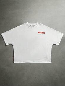 PAVTROS 男士嘻哈印花刺绣短袖T恤 - 彩色 - 查看 3