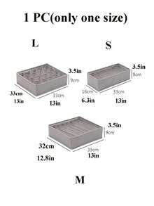 灰色衣物收纳盒，内衣隔层收纳盒 - 灰色 - 查看 4