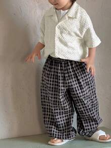 Dazy Kids 男童休闲格子宽松裤，带斜插口袋