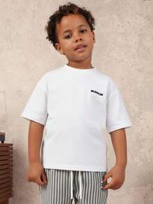 SUMWON Boys Classic Crew Neck Short Sleeve Logo Cotton T-Shirt Summer Casual Everyday Wear - White - View 5