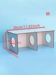 1个木制仓鼠松鼠躲藏屋，刺猬木制栖息地，也适用于豚鼠、龙猫 - 彩色 - 查看 15