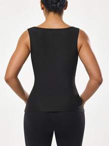 Seamluxe SHEIN Sport Women's Elastic Fitness Sweat Suit, Suitable For Running And Yoga Waist Trainer Tummy Control Sculpt Touch Waist Trainer Sweat Waist Trainer Athletic Top