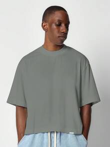 SUMWON Bộ 2 Áo Crop Tee tay ngắn dáng rộng, chất liệu cotton, kiểu dáng cơ bản, phong cách thường ngày, tối giản, màu trơn. - Nhiều màu - Xem 2