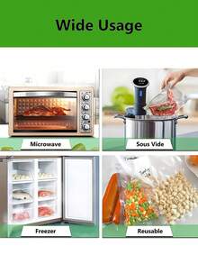 2 Rolls Of The Same Combination Of 5 Meters Vacuum Sealing Bags, Reusable, Textured Vacuum Packaging Bags, Sealed Food Freshness Bags For Chicken, Duck, Fruits And Vegetables, Kitchen Supplies - White - View 14