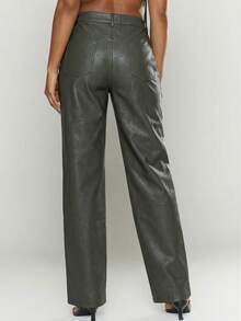 MUSERA Quần ống đứng giả da, gợi cảm, thích hợp đi chơi đêm, phong cách đường phố dễ thương, mùa hè, thường ngày. - Xám - Xem 2