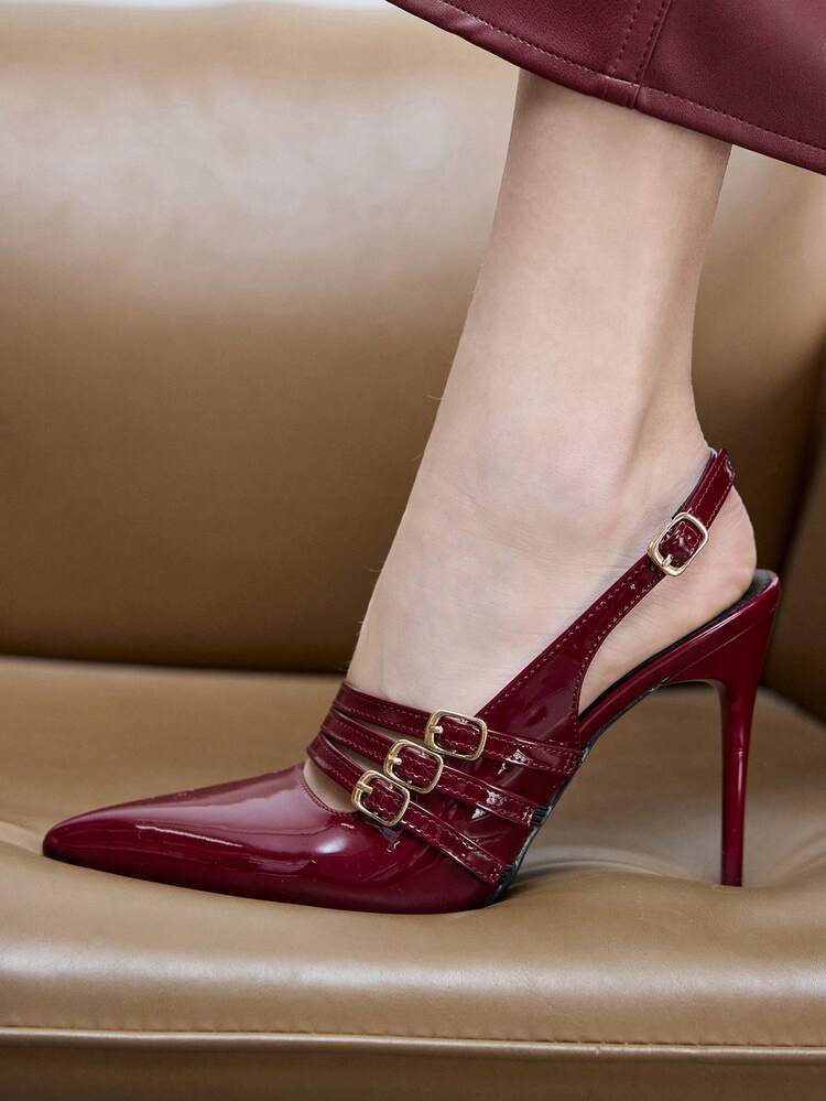 CUCCOO BIZCHIC Sexy Backless Slip-On Pumps For Women Valentine's Day