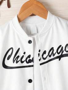 SHEIN Playful Pals 3件套夏季男童时尚英文印花套装 - 短袖衬衫+短袖T恤+短裤休闲套装，男童休闲套装 - 白色 - 查看 3