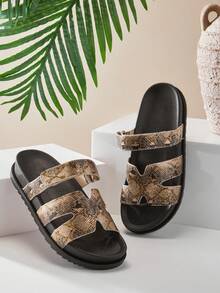 SHUZIA Women's Casual Creative Fashion Design Everyday Wear Flat Sandals Holiday Vacay Vibe For Summer Shoes Spring Shoes Spring Break Easter Vacation Shoes Casual Shoes Beach Shoes Mother's Day Present - Gold - View 3