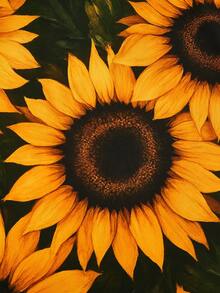 Sweetra 大码女式向日葵印花吊带裙 - 黃色 - 查看 6