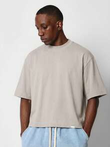 SUMWON Bộ 2 Áo Crop Tee tay ngắn dáng rộng, chất liệu cotton, kiểu dáng cơ bản, phong cách thường ngày, tối giản, màu trơn. - Nhiều màu - Xem 3
