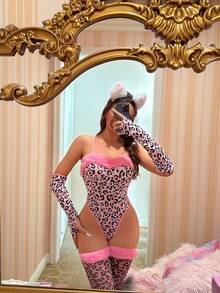 Fantasy Costume Bộ 5 món áo liền quần họa tiết da báo gợi cảm dành cho nữ - Nhiều màu - Xem 8