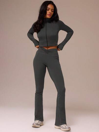 Musera Sport Scrunched Waistband Flared Active Leggings Sport Workout Gym Pilates Fitness Daily Casual