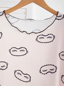 2pcs Girls Knitted Butterfly Print Nightgown, Summer - Multicolor - View 5