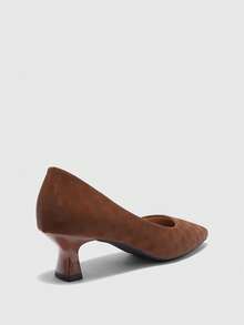 CUCCOO BIZCHIC Women's Elegant Commuting Minimalist Square Toe Pumps Spring Shoes - Brown - View 8