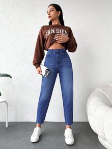 Women's Casual Daily Cropped Jeans - Medium Wash - View 4